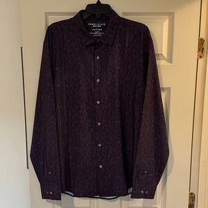 Perry Ellis Men's Dark Purple Button Down Shirt